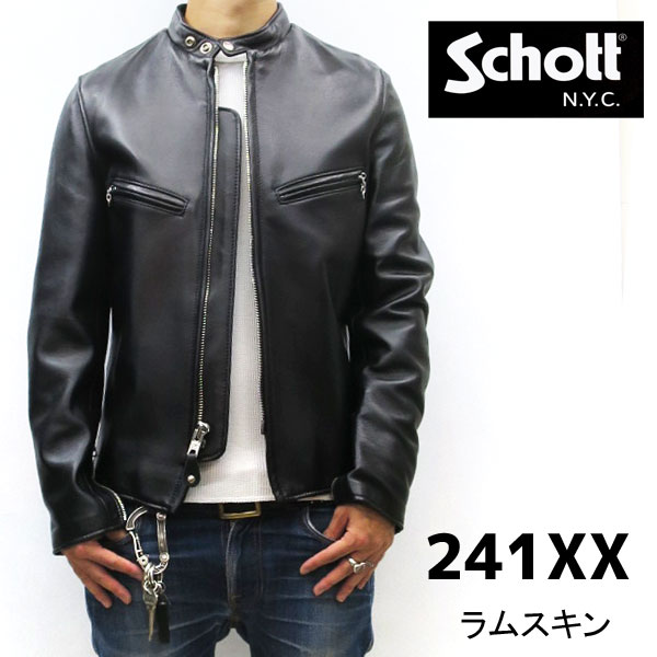 Seal限定商品 ラムスキン 641xx 541xxの革違いモデル Schott 神戸正規 Schott ショット 241xx Lamb Skin Cafe シングルライダース09 ブラック Schott 革ジャン スタンドカラー Lamb Cafe Racer Jacket 羊革 7550 09 アメリカ製 代引不可 Blog