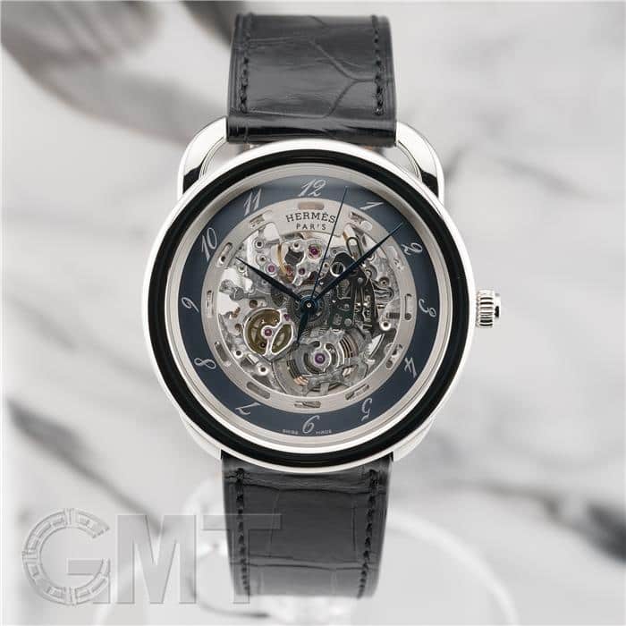 【60回払いまで金利0%】エルメス アルソー スケルトン 41mm AR6.710a 付属品完品 HERMES 中古メンズ 腕時計 送料無料|GMT