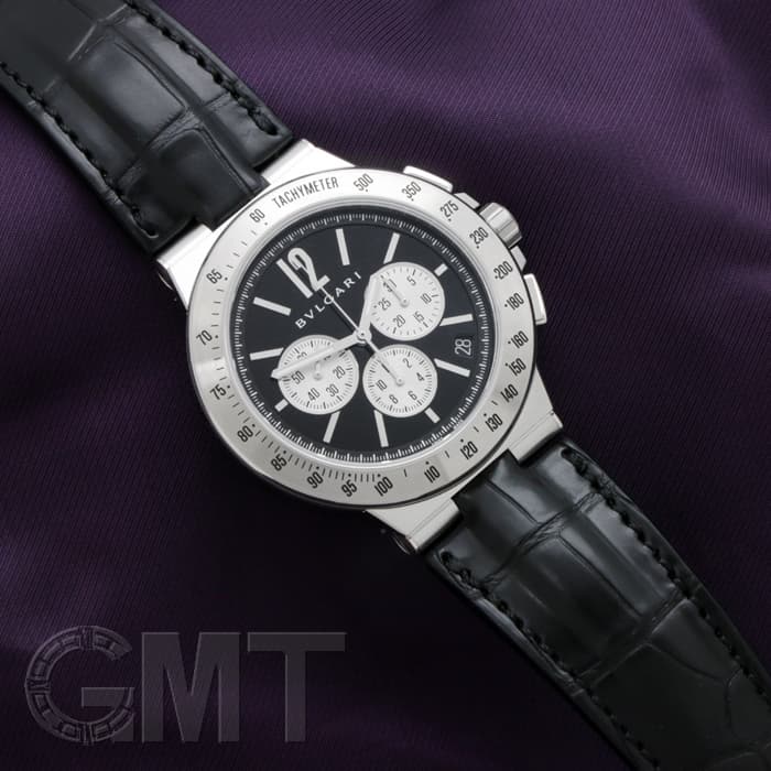 BVLGARI ブルガリ ディアゴノ ヴェロチッシモ DG41BSLDCHTA ブラック レザー ※付属品完品 BVLGARI 新品メンズ 腕時計 送料無料|GMT