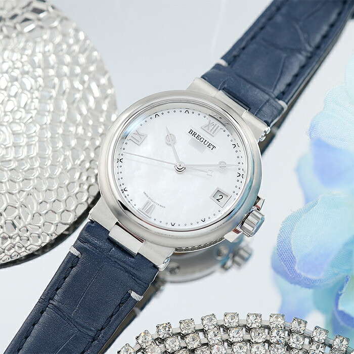 【60回払いまで金利0%】ブレゲ マリーン レディ 9517ST/5W/584 付属品完品【未使用品】 BREGUET 中古レディース 腕時計 送料無料｜GMT