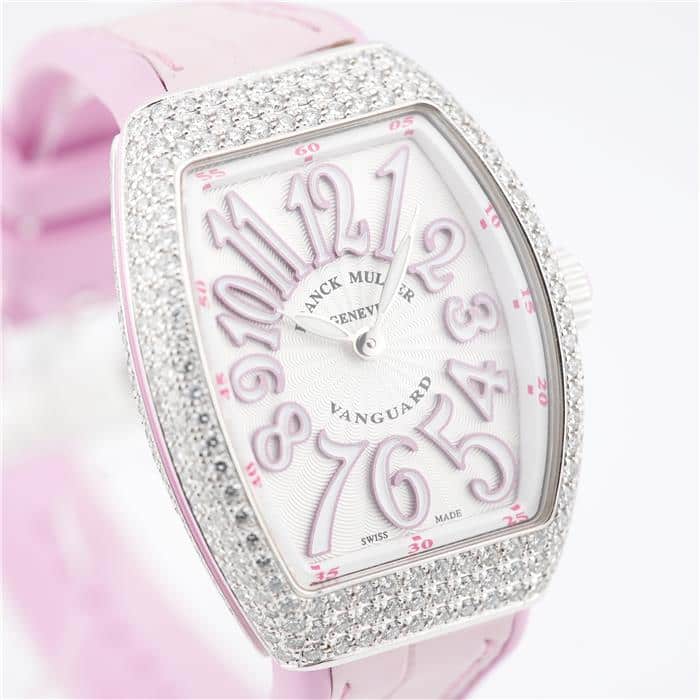 【60回払いまで金利0%】フランクミュラー ヴァンガード V29 QZ シルバーピンク ダイヤモンド 【アウトレット】 FRANCK MULLER 新品レディース 腕時計 送料無料|GMT