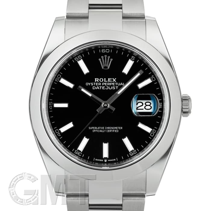 ロレックス デイトジャスト41 ブラック 126300 41mm オイスターブレス ROLEX 新品 メンズ 腕時計 送料無料