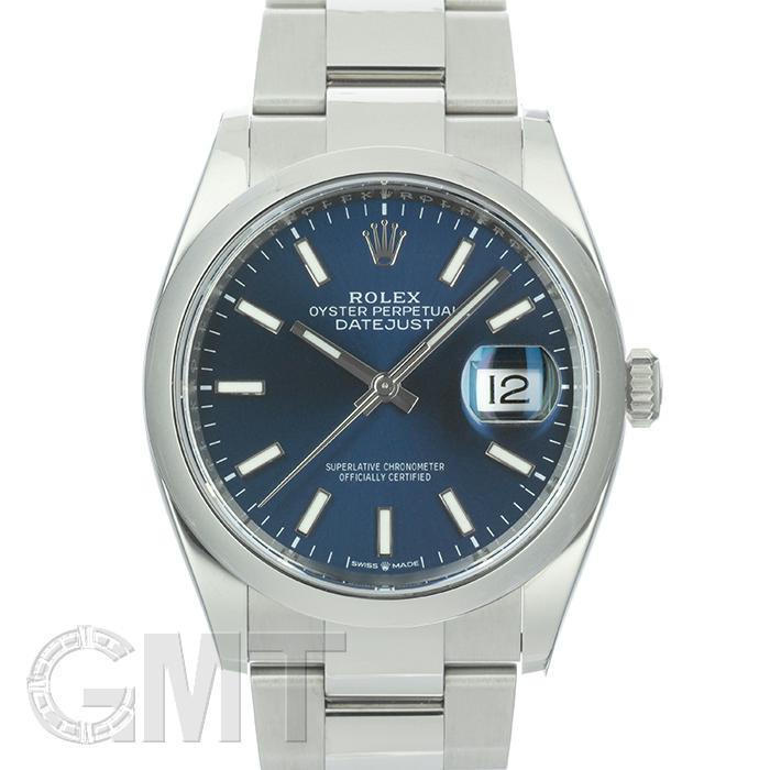 ロレックス デイトジャスト36 126200 ブルー オイスターブレス 保証書2021年 付属品完品 ランダムシリアル ROLEX 中古メンズ 腕時計 送料無料
