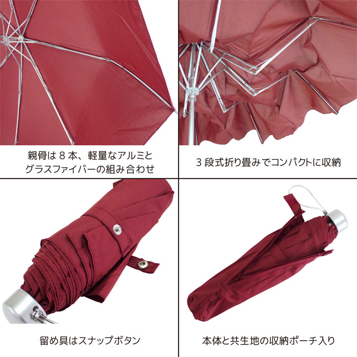折りたたみ傘 アルミ軽量 3段折りたたみ傘 55cm 傘 1箱 60本 Gnas Styleケース販売
