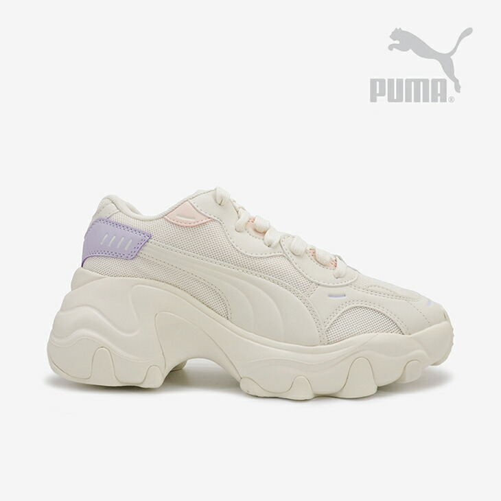 ：PUMA｜W Pulsar Wedge Mesh/ ピューマ/パルサー ウェッジ メッシュ/フロステッド 象牙色ｘラベンダー #