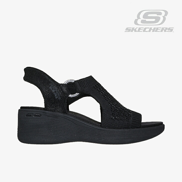 ・SKECHERS｜W ｘMartha Stewart Slip-Ins Pier-Lite Park Path Platform Wedge/ スケッチャーズ/マーサスチュワート スリップインズ ピアライト パークパス プラットフォームウェッジ/ブラック #｜GO ON