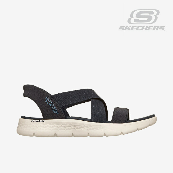 ・SKECHERS｜W Slip-Ins Go Walk Flex Sandal Glimmer/ スケッチャーズ/スリップインズ ゴーウォーク フレックス サンダル グリマー/ネイビー #