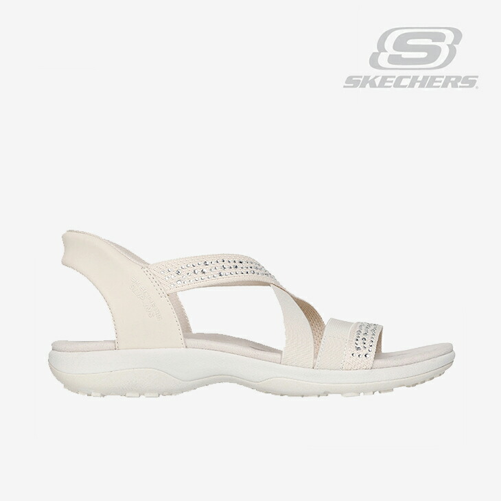 ・SKECHERS｜W Slip-Ins Reggae Slim Summer Sparkle Sandal/ スケッチャーズ/スリップインズ レゲエ か細い 炎節 スパークル サンダル/自然的 #