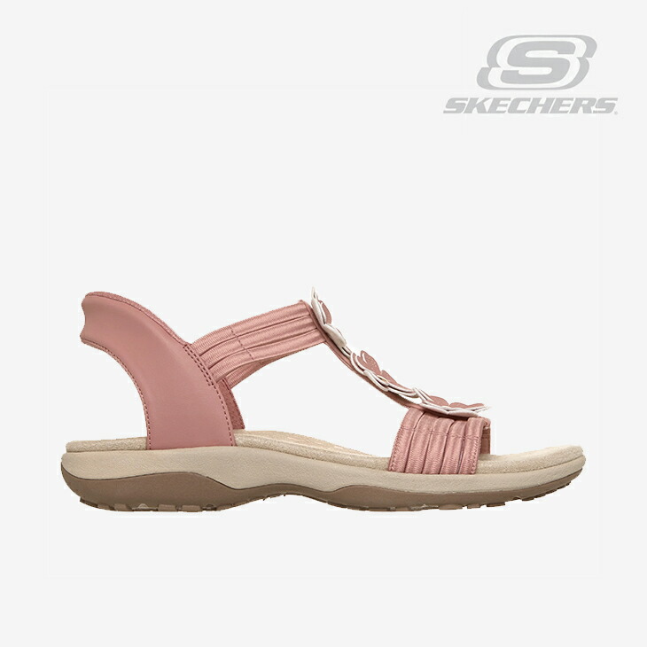 ・SKECHERS｜W Slip-Ins Reggae Slim Blooming Romance Sandal/ スケッチャーズ/スリップインズ レゲエ か細い ブルーミング 恋愛関係/毛はらいサクラ色 #