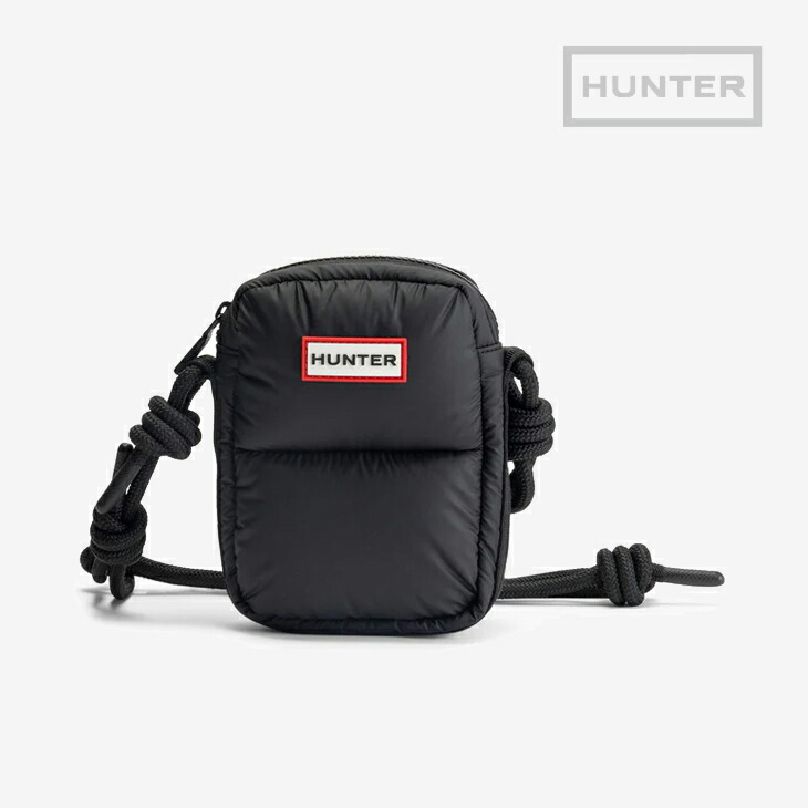 ：HUNTER｜W Intrepid Extra Puffed Phone Pouch/ 猟り人/イントレピッド エクストラ パフド スマホ 車寄せ/黒いこと #
