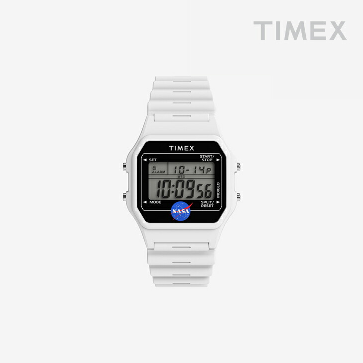 ・TIMEX｜ｘNasa Artemis Collection Digital Resin Case Band 50m WR/ タイメックス/ナサ アルテミス コレクション デジタル レジン ケース バンド ウォーター レジスタント/ホワイト #｜GO ON 11,138円