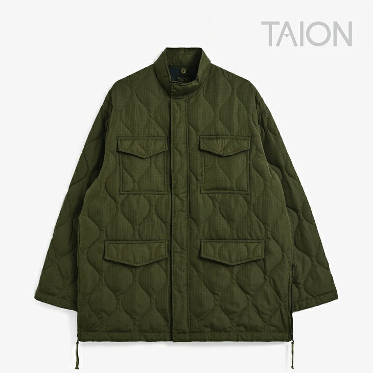 :TAION|Military M65 Down Jacket Ripstop Onion Quilting/ タイオン/ミリタリー M65 ダウン ジャケット/ダークオリーブ #|GO ON