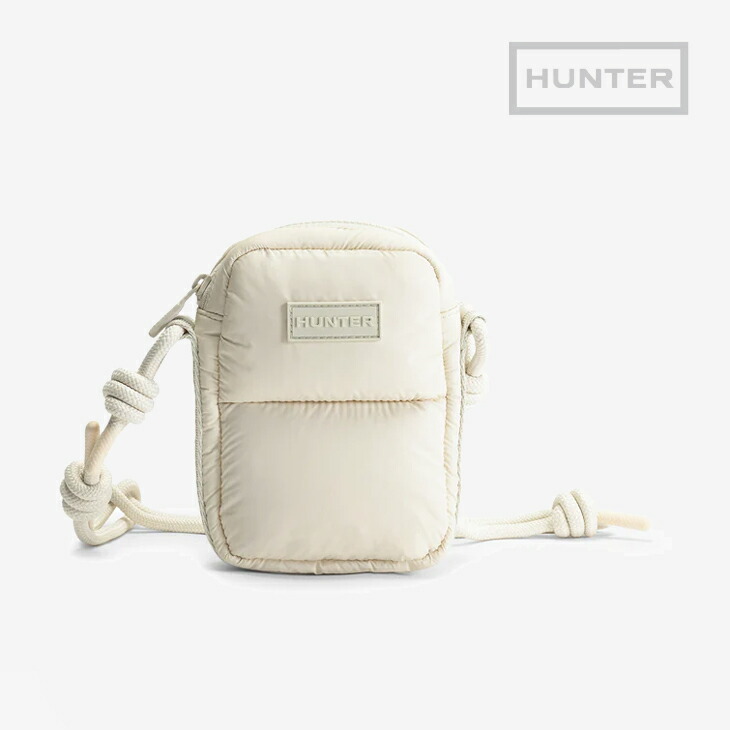：HUNTER｜W Intrepid Extra Puffed Phone Pouch/ 狩り人/イントレピッド エクストラ パフド スマホ 合財袋/帆布皮膚軟化剤 #