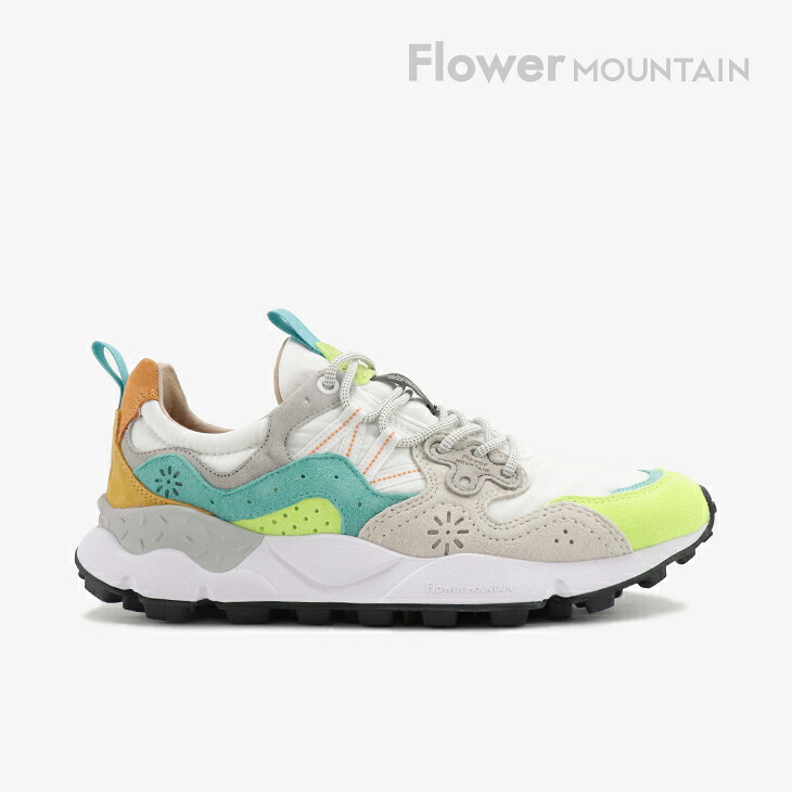・FLOWER MOUNTAIN｜Yamano 3 Leather Layers/ フラワー マウンテン/ヤマノ 3 レザー レイヤー/ライムｘホワイト #｜GO ON