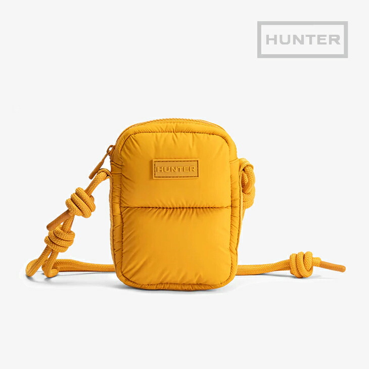 ：HUNTER｜W Intrepid Extra Puffed Phone Pouch/ 狩り人/イントレピッド エクストラ パフド スマホ 合財袋/リッチオークル #