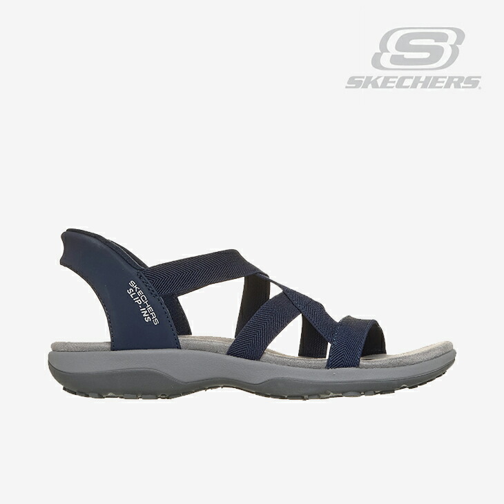 ・SKECHERS｜W Slip-Ins Reggae Slim Stretch Flex Sandal/ スケッチャーズ/スリップインズ レゲエ か細い 伸ばすこと フレックス サンダル/米国海軍 #
