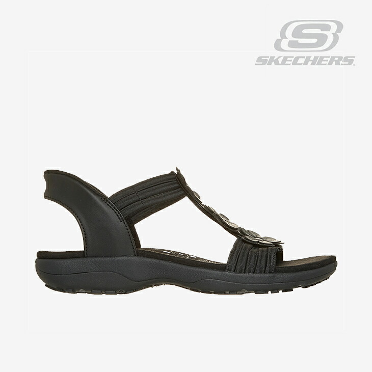 ・SKECHERS｜W Slip-Ins Reggae Slim Blooming Romance Sandal/ スケッチャーズ/スリップインズ レゲエ か細い ブルーミング 恋愛関係/黒いこと #