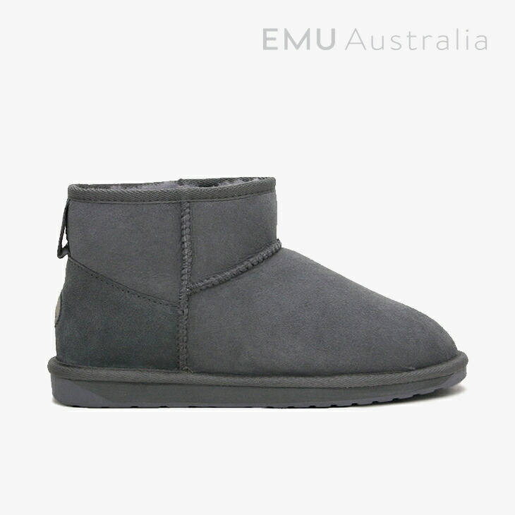 ：EMU｜W Stinger Micro Sheepskin/ エミュー/スティンガー マイクロ シープスキン ムートン/チャコール #
