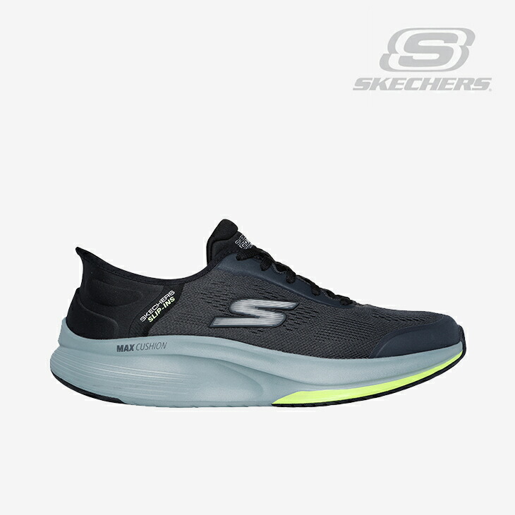：SKECHERS｜Slip-Ins Go Walk Max Walker Next Generation/ スケッチャーズ/スリップインズ ゴー ウォーク マックス ウォーカー ネクスト 時人/暗灰色ｘ黒いこと #