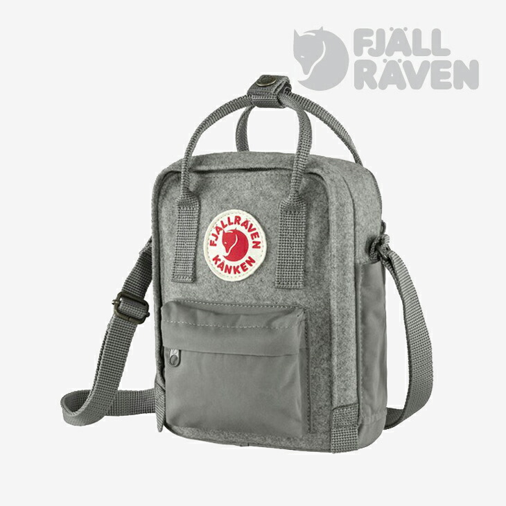 ：FJALLRAVEN｜Kanken Re-Wool Sling - Bag/ フェールラーベン/カンケン リウール スリング/Granite Grey #ミニ 肩口 ポシェット 合切袋 曲がった掛け パウダーコンパクト 心地よい サコッシュ 御徒面子 絨毛 グラナイト_グレー
