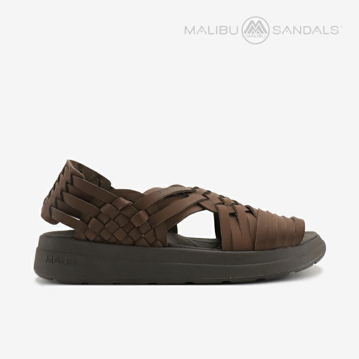 ・MALIBU SANDALS｜Canyon Huarache Sandal Vegan Leather/ マリブ サンダルズ/キャニオン ワラチェ サンダル ヴィーガン レザー/バイソンブラウンｘダークブラウン #｜GO ON