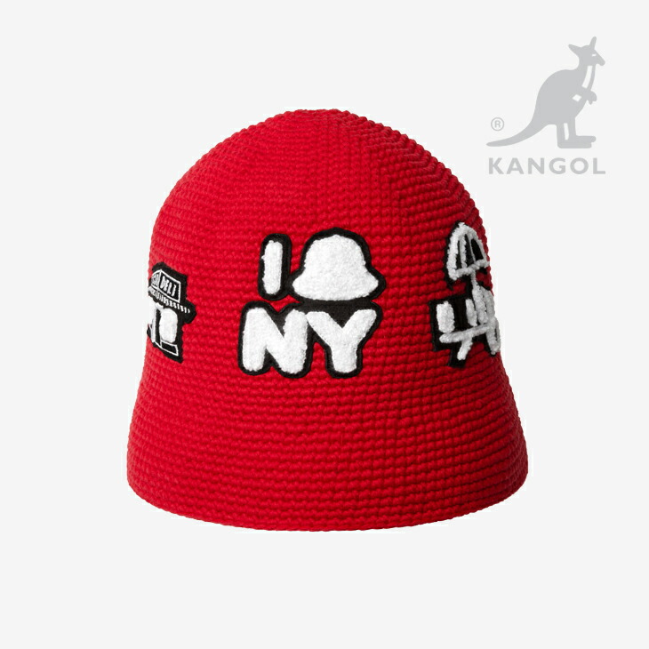 ・KANGOL｜Crochet New York Casual Knit Hat/ カン行き先/クロシェ ニューヨーク州 心地よい 編み物 かぶり笠/赤いこと #