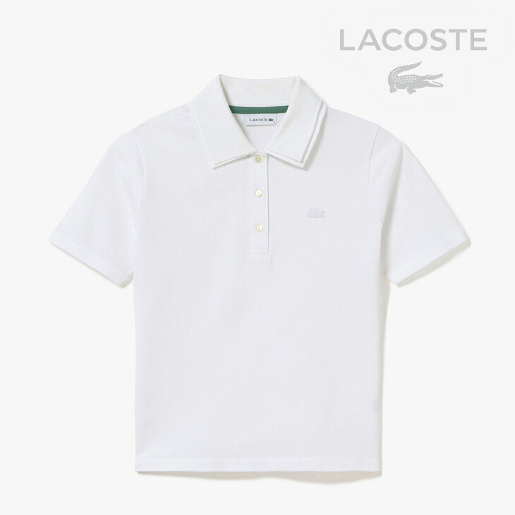 ・LACOSTE|W Double Color SS Polo Shirt/ ラコステ/ダブル カラー ショートスリーブ ポロ シャツ/ホワイト #|GO ON