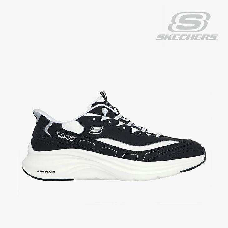 ・SKECHERS|Slip-Ins Contour Foam Cozy Fit D Lites/ スケッチャーズ/スリップインズ コンツアーフォーム コージーフィット ディーライツ/ブラックxホワイト #|GO ON