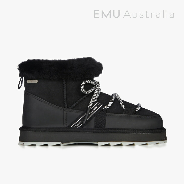 ：EMU｜W Blurred Micro Sharky Sheepskin Mouton/ エミュー/ブラード マイクロ シャーキー シープスキン ムートン/ブラック #｜GO ON