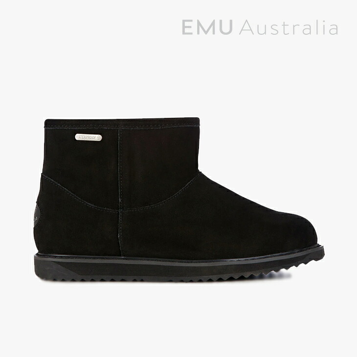 :EMU|W Paterson Classic Mini Waterproof Suede/ エミュー/パターソン クラシック ミニ ウォータープルーフ スエード/ブラック #|GO ON