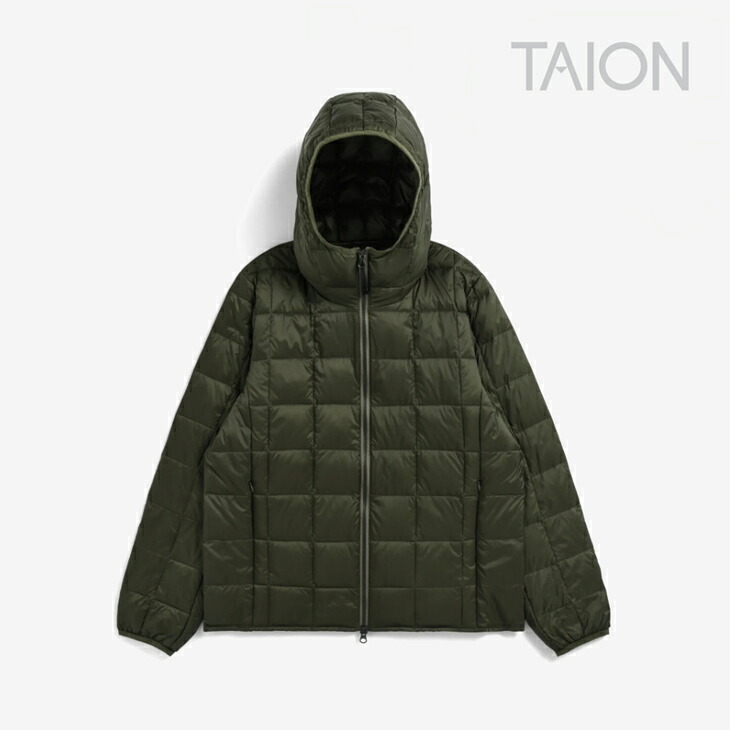 楽天市場】・TAION｜Basic Hooded Knit Sleeve W-Zip Down