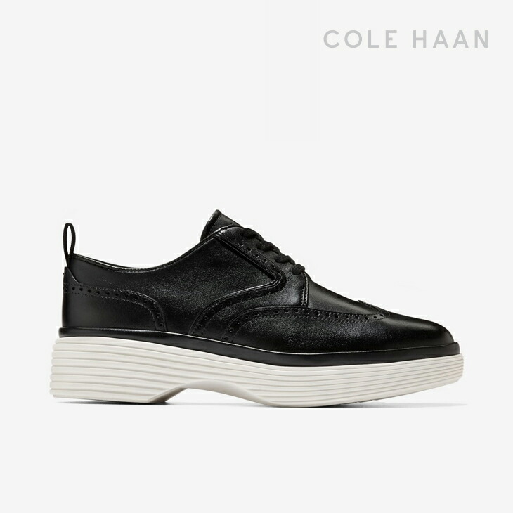 ：COLE HAAN｜W OriginalGrand City Platform Wing Oxford Leather/ 電話を掛ける ハーン/一風変わった地びた シティ プラットホーム 舞台の袖 オックスフォード なめし革/黒いこと #