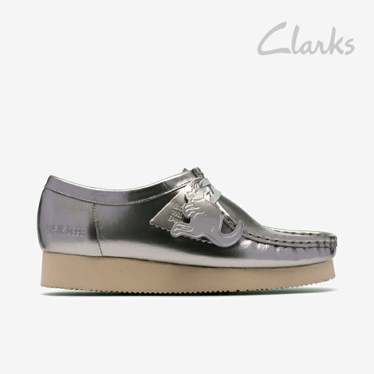 ・CLARKS｜W Wallabee. 2604 Metallic Patent Vibram/ クラークス/ワラビー 2604 メタリック 専売特許 ビブラム/しろがね色 #