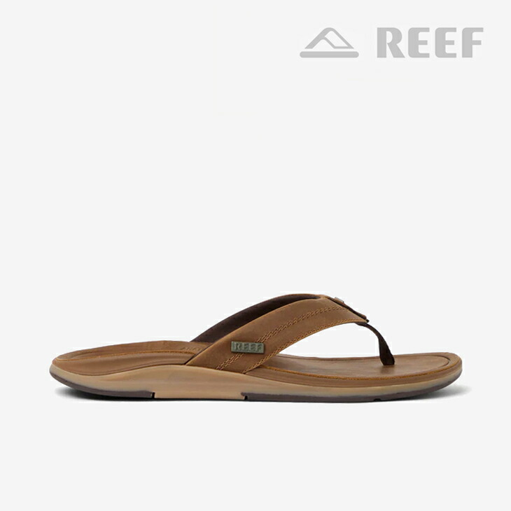 ・REEF｜Leather Offshore Tongs Full-Grain Waterproof Sandal/ 岩礁/なめし革 オフショア 火箸 フルグレイン お水校正刷り サンダル/ブロンズｘ赤銅色 # ブロンズｘブラウン