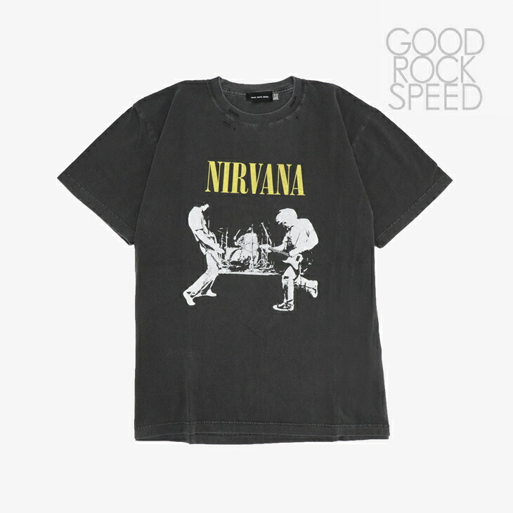・GOOD ROCK SPEED｜ｘNirvana Live Art Distressed SS T-Shirt/ グッド ロック スピード/ニルヴァーナ ライブ アート ディストレスト ショートスリーブ Tシャツ/チャコール #｜GO ON