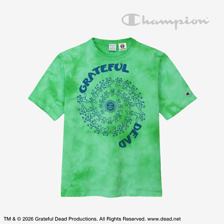・CHAMPION｜ｘGrateful Dead USA Made T1011 Short Sleeve T-Shirt Tie-Dye/ はやりっ子/グレイトフル・デッド 亜米利加 御手伝いさん ティーテンイレブン 遊撃手捩り プルオーバー タイダイ/ペー #
