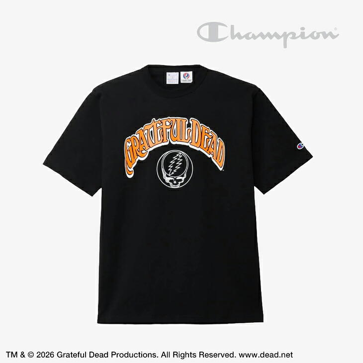 ・CHAMPION｜ｘGrateful Dead USA Made T1011 Short Sleeve T-Shirt/ はやりっ子/グレイトフル・デッド 亜米利加 御手伝いさん ティーテンイレブン 遊撃手捩り プルオーバー/黒いこと #