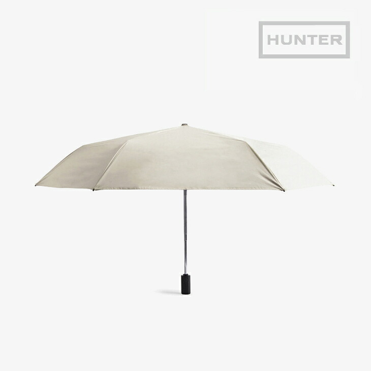 ：HUNTER｜Auto Compact Umbrella All Weather 55糎 Umbrella/ 猟り人/オート パウダーコンパクト コウモリ傘 櫂 気象状況 55糎 UVはね除ける/ホワイトウィロー #