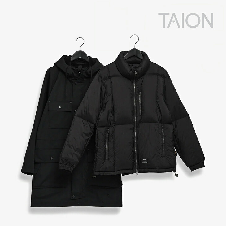 ・TAION｜CR Work Parka +Volume Down Jacket Cordura/ タイオン/CR ワーク パーカー ボリューム ダウン ジャケット コーデュラ/ブラック #｜GO ON