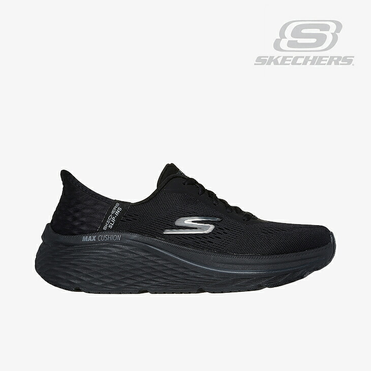 ：SKECHERS｜W Slip-Ins Max Cushioning Elite 2.0 Vanish Wide Fit/ スケッチャーズ/スリップインズ マックス クッショニング エリート バニッシュ ワイド フィット/ブラックｘブラック #