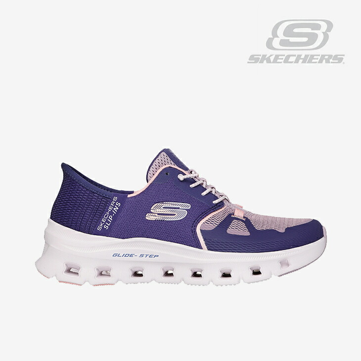 ：SKECHERS｜W Slip-Ins Glide-Step Pro Wide Fit/ スケッチャーズ/スリップインズ グライドステップ 労働者階級 広広とした 相応う/パープルｘコーラル #