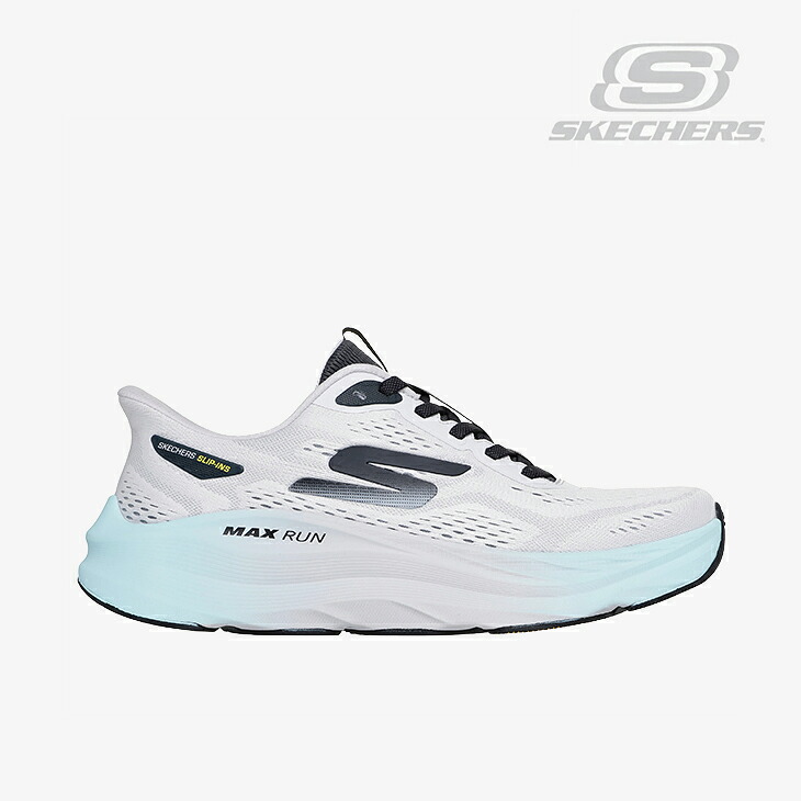 ・SKECHERS｜Slip-Ins Max Cushioning Max Run/ スケッチャーズ/スリップインズ マックス クッショニング マックス 幽客/薄墨色ｘ濃灰色 #