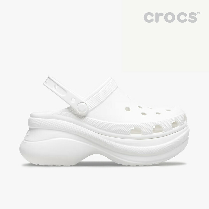 ：CROCS｜W Classic Bae Clog Platform Sandal/ クロックス/クラシック ベイ クロッグ プラットフォーム サンダル/ホワイト #｜GO ON