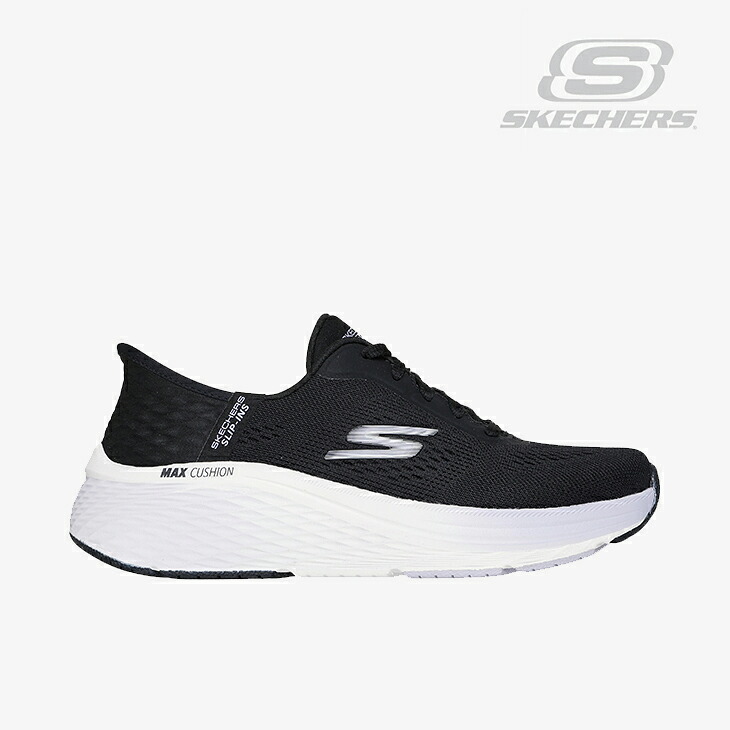 ・SKECHERS｜W Slip-Ins Max Cushioning Elite 2.0 Solace/ スケッチャーズ/スリップインズ マックスクッション エリート 2.0 ソラス/ブラックｘラベンダー #