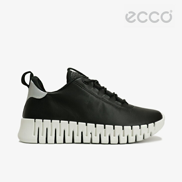 :ECCO|W Gruuv Flexible Sole / エコー/グルーヴ フレキシブル ソール プレミアム レザー/ブラックxライトグレー #