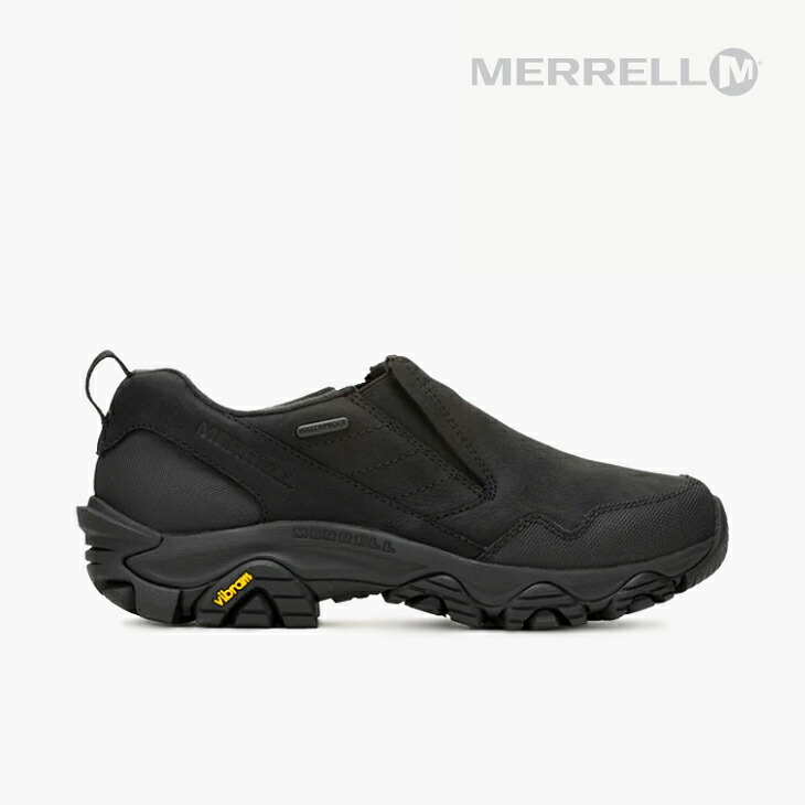 ・MERRELL｜W Coldpack 3 Thermo Moc WP Leather Vibram AG AT/ メレル/冷ややかさ容器に並べる サーモ モック お水校正刷り ビブラム アークティック 手持ち部分 櫂 テレイン/黒いこと #