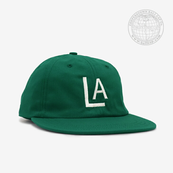 ：COOPERSTOWN BALL CAP｜USA Made Washed Cap Embroidary LA/ クーパーズタウン/アメリカ メイド ウォッシュド チノ ツイル キャップ ロサンゼルス エンゼルス/ダークグリーン #