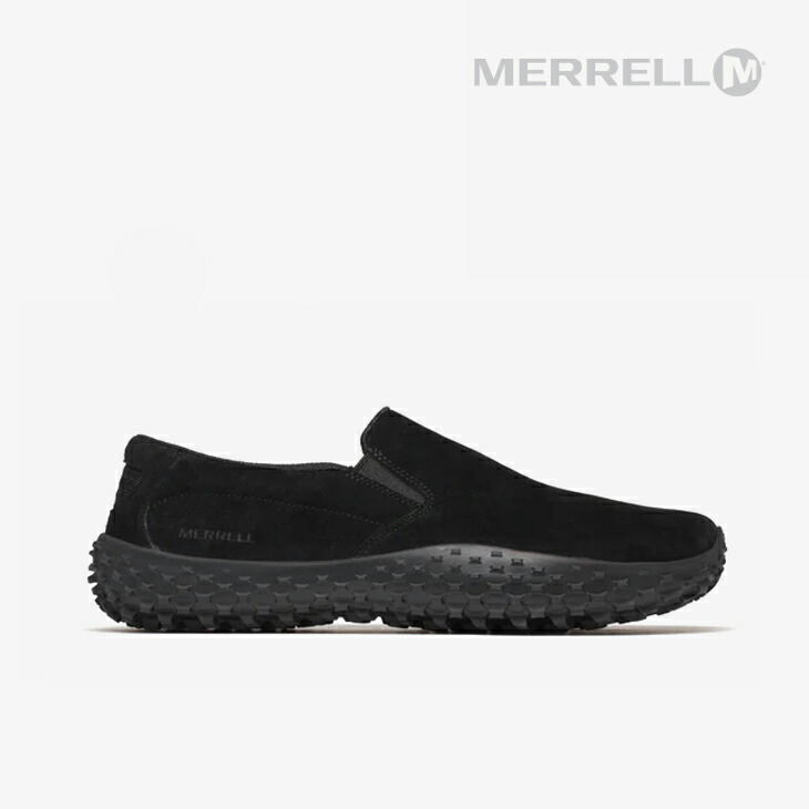 :MERRELL|Wrapt Slip-On Barefoot Suede Quantum Grip/ メレル/ラプト スリッポン ベアフット スエード クァンタム グリップ/ブラック #|GO ON