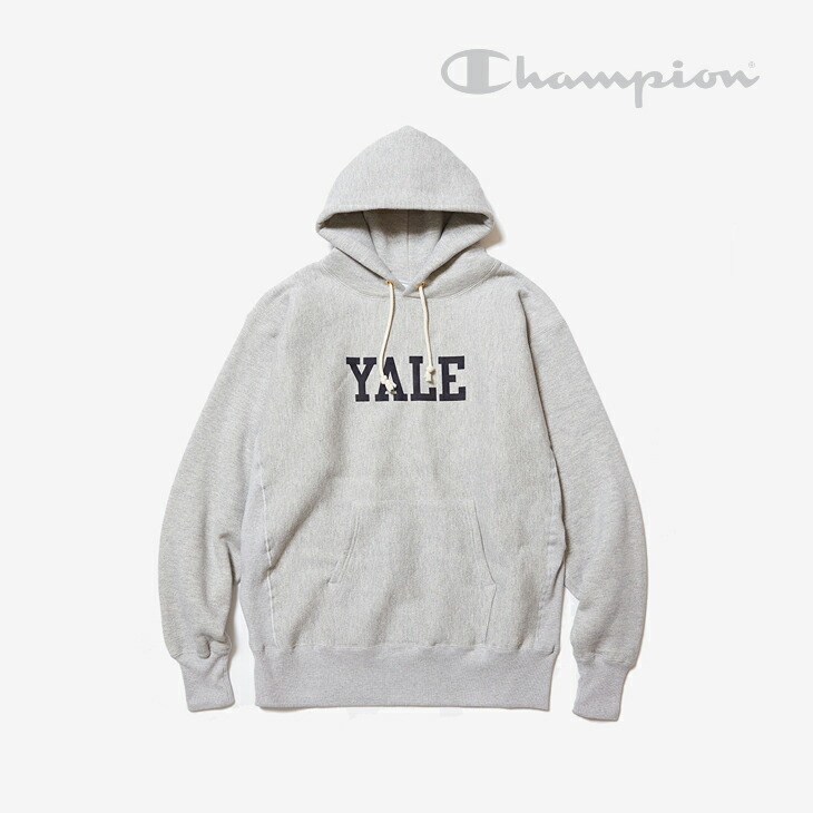 ・CHAMPION｜True To Archives Reverse Weave Hooded Yale/ はやりっ児/トゥルー トゥ アーカイブス 逆さま ウィーブ フーデッド イエール/しろがね色薄墨色 #