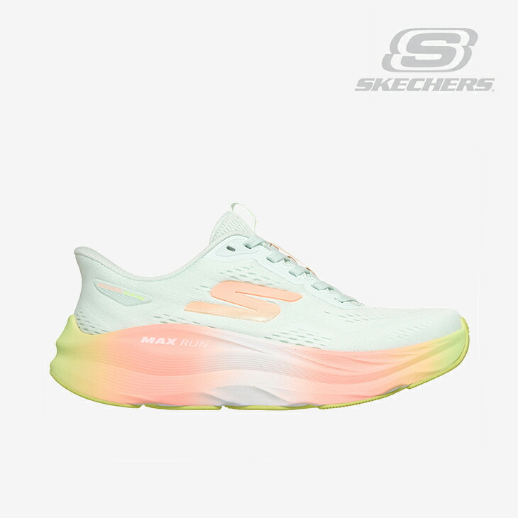 ・SKECHERS｜W Slip-Ins Max Cushioning Max Run/ スケッチャーズ/スリップインズ マックス クッショニング マックス 幽客/ペパーミントｘマルチ #